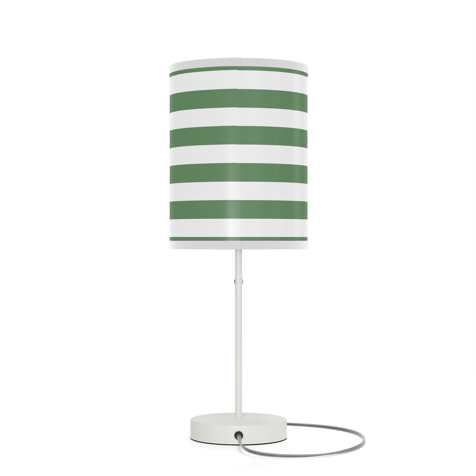 Chic Striped Table Lamp, Modern Decor, Home Lighting, Green and White Accent, Bedroom or Living Room Nightstand, Unique Gift Idea - Image 6