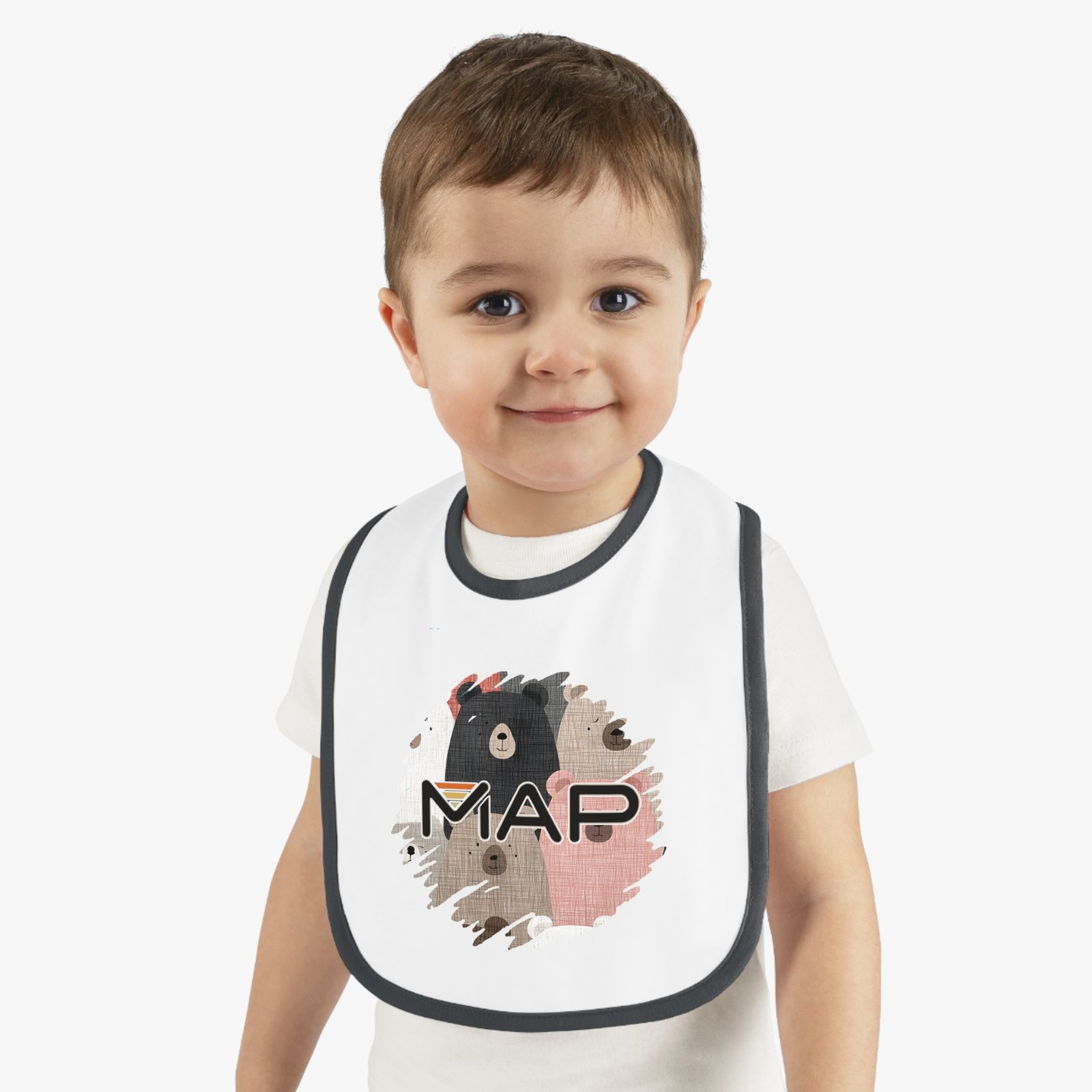 Cute Bear Print Baby Bib, Adorable Drool Bib, Fun Toddler Feeding Bib, Gift for Baby Shower, Cute Eating Companion - Image 2