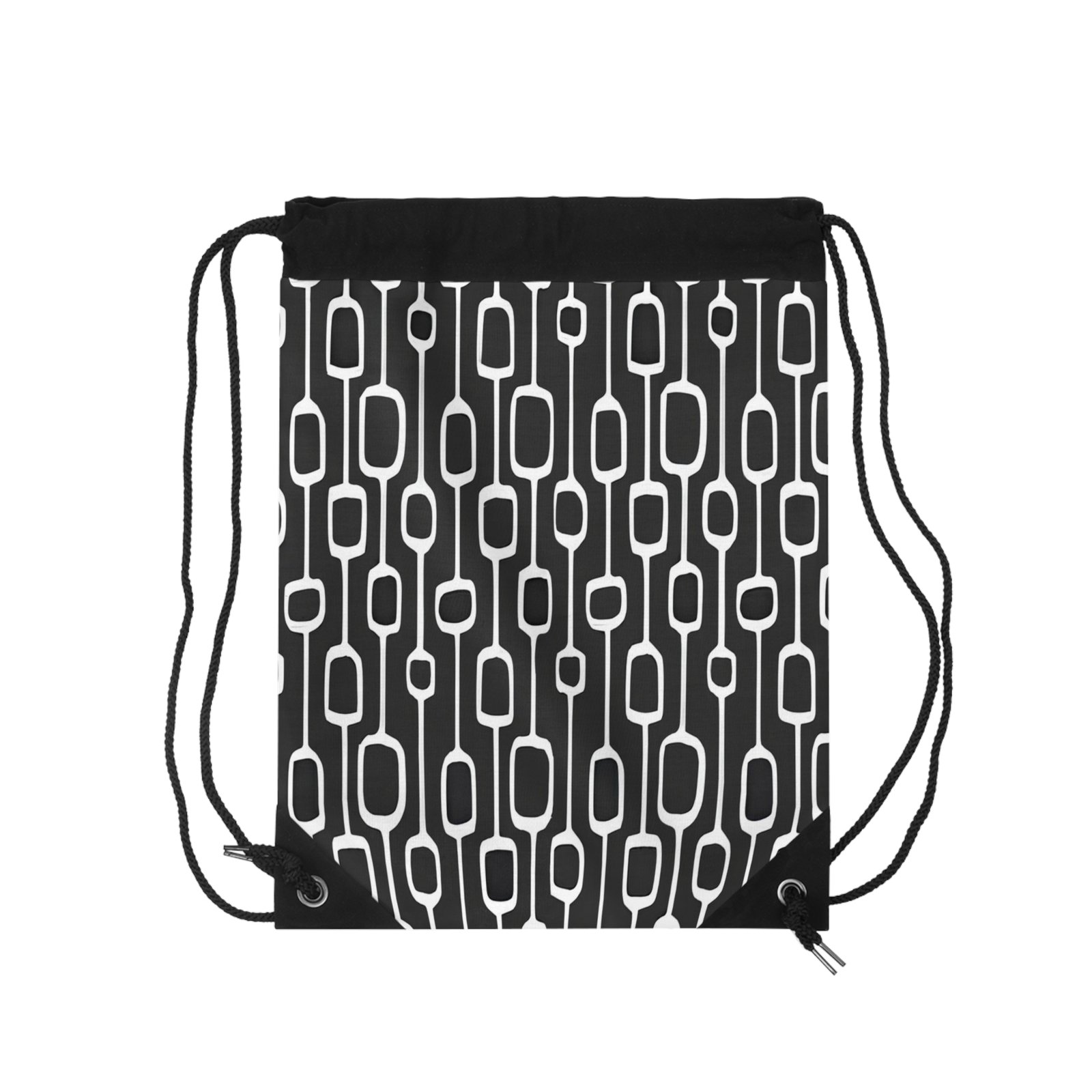 Stylish Drawstring Bag for Everyday Use, Gym, Travel, Gift, Minimalist Style, Black and White Design - Image 2
