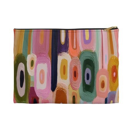 Colorful Abstract Accessory Pouch - Cosmetic Bag, Travel Organizer, Fun Pencil Case, Gift for Her, Festival Accessory