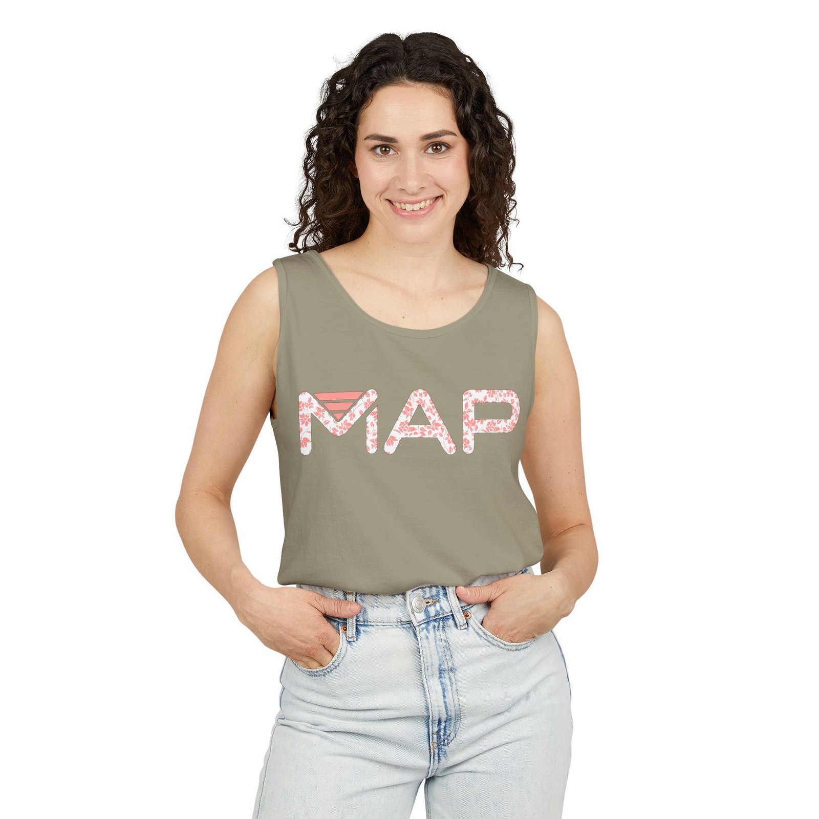 Garment-Dyed Tank Top with MAP Design, Comfortable Summer Tee, Casual Wear, Travel Shirt, Map Lover Gift - Image 31