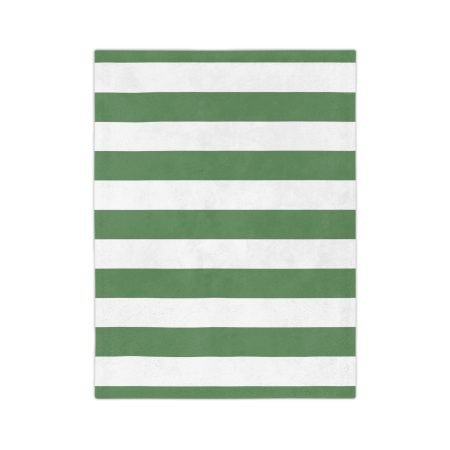 Cozy Velveteen Microfiber Blanket - Striped Green Throw for Home Decor, Gift for Holidays, Soft Fleece Blanket, Blanket for Couch, Bed Cover