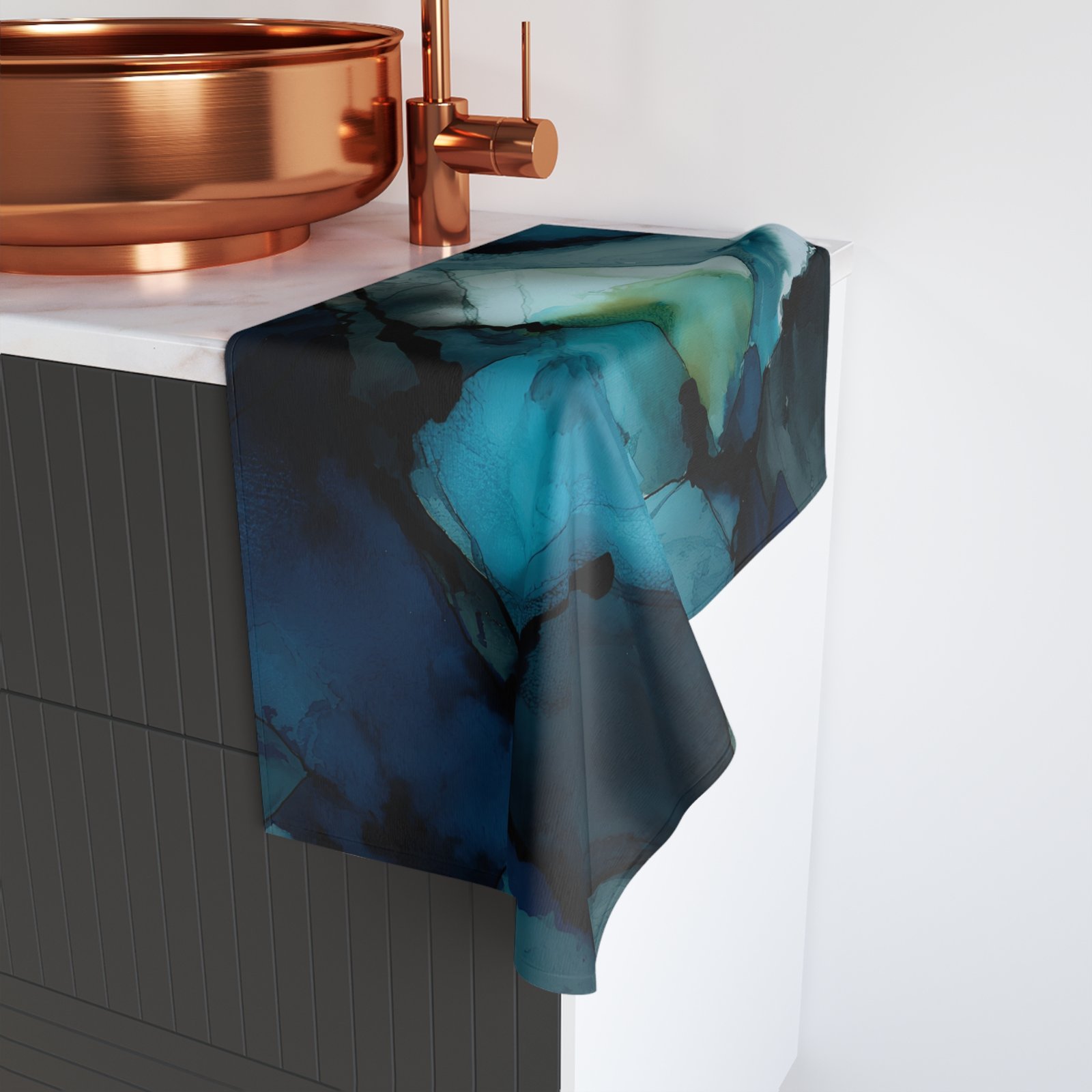 Elegant Abstract Hand Towel, Modern Home Decor, Kitchen Towel, Bathroom Linen, Housewarming Gift - Image 4