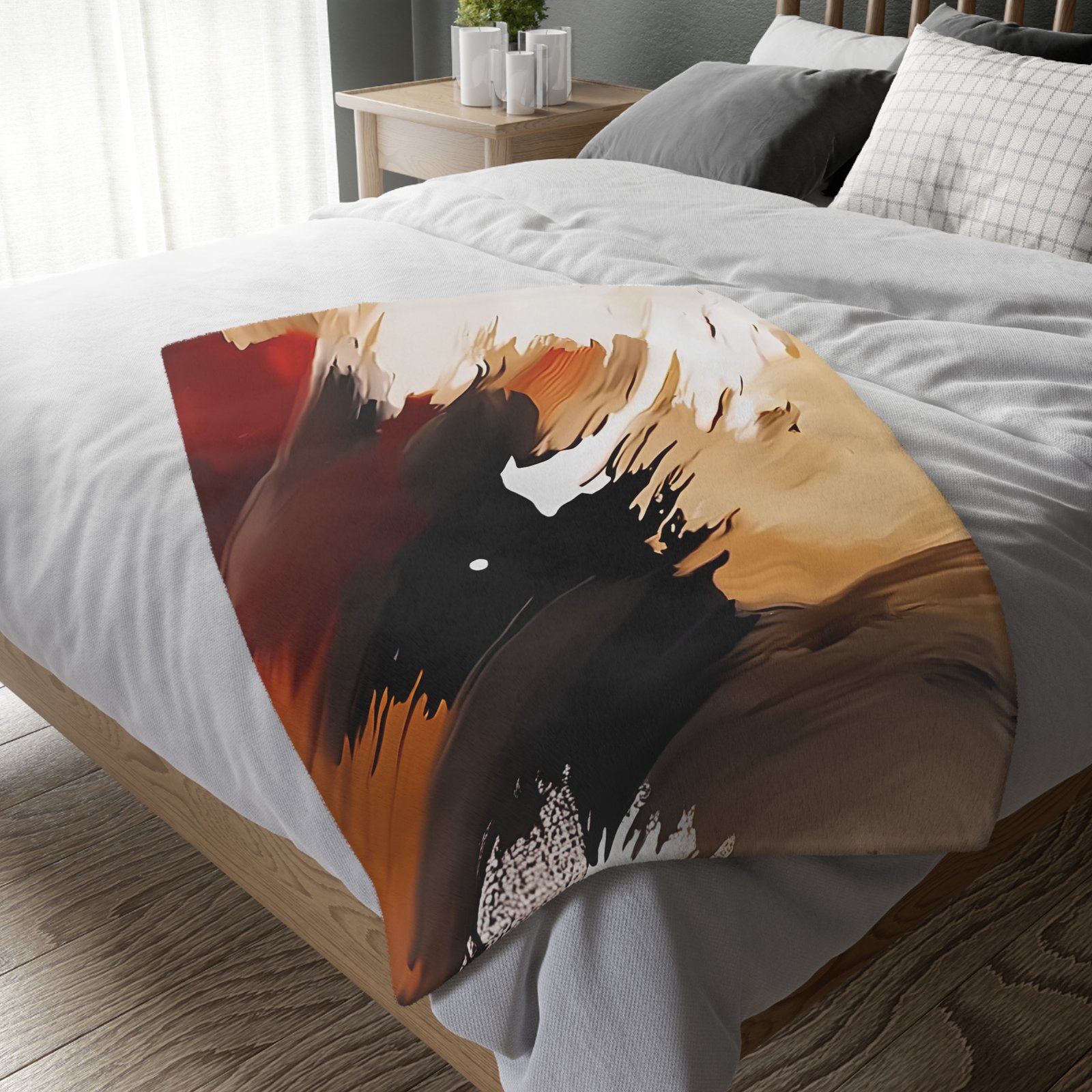 Cozy Abstract Velveteen Blanket, Microfiber Throw, Decorative Home Accent, Warm Gift for All Occasions, Modern Art Style - Image 4