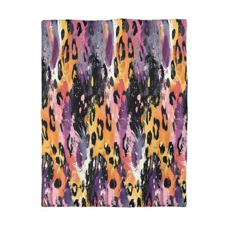 Vibrant Leopard Print Microfiber Duvet Cover, Bohemian Bedding, Animal Print Room Decor, Cozy Home Gift, Colorful Bedspread
