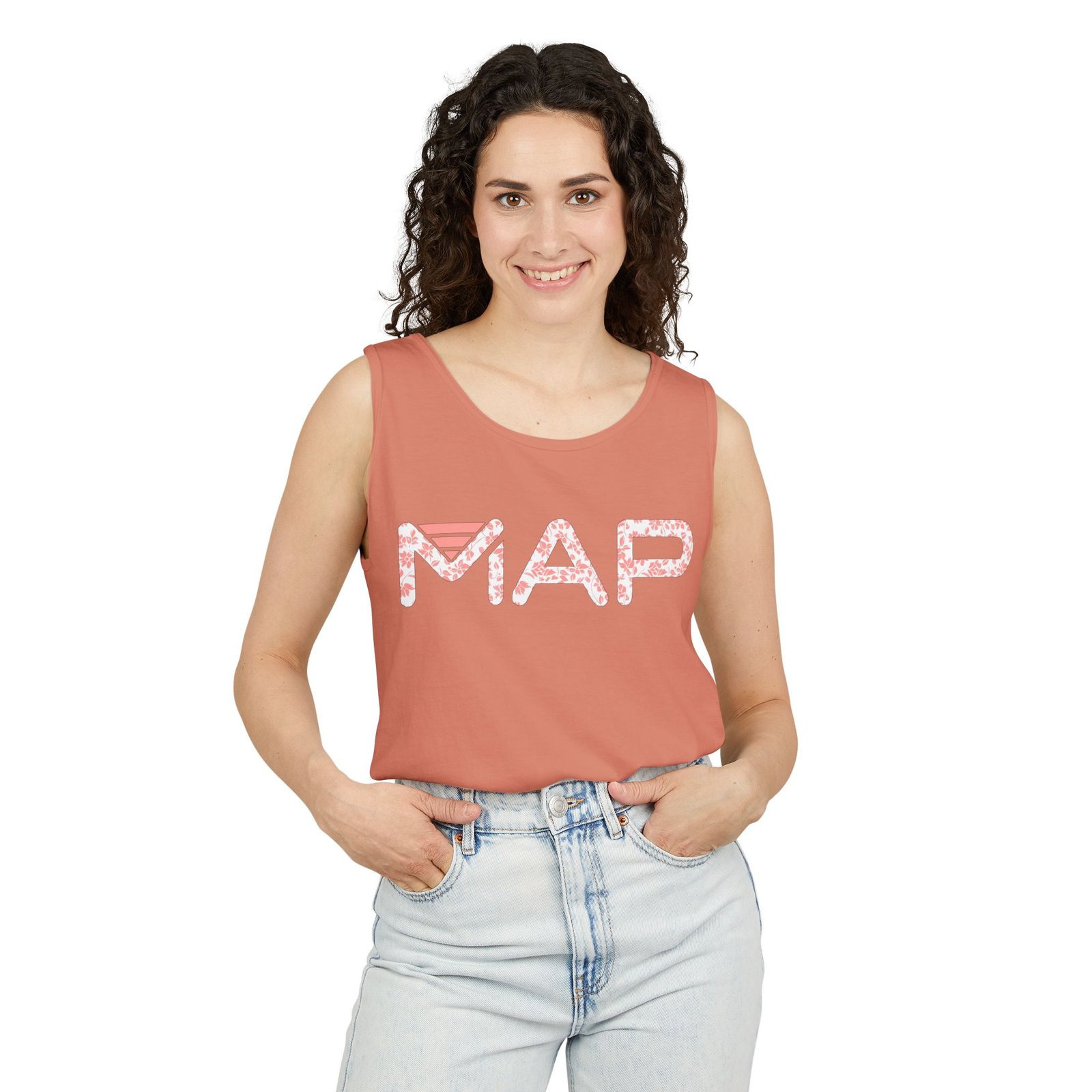 Garment-Dyed Tank Top with MAP Design, Comfortable Summer Tee, Casual Wear, Travel Shirt, Map Lover Gift - Image 15
