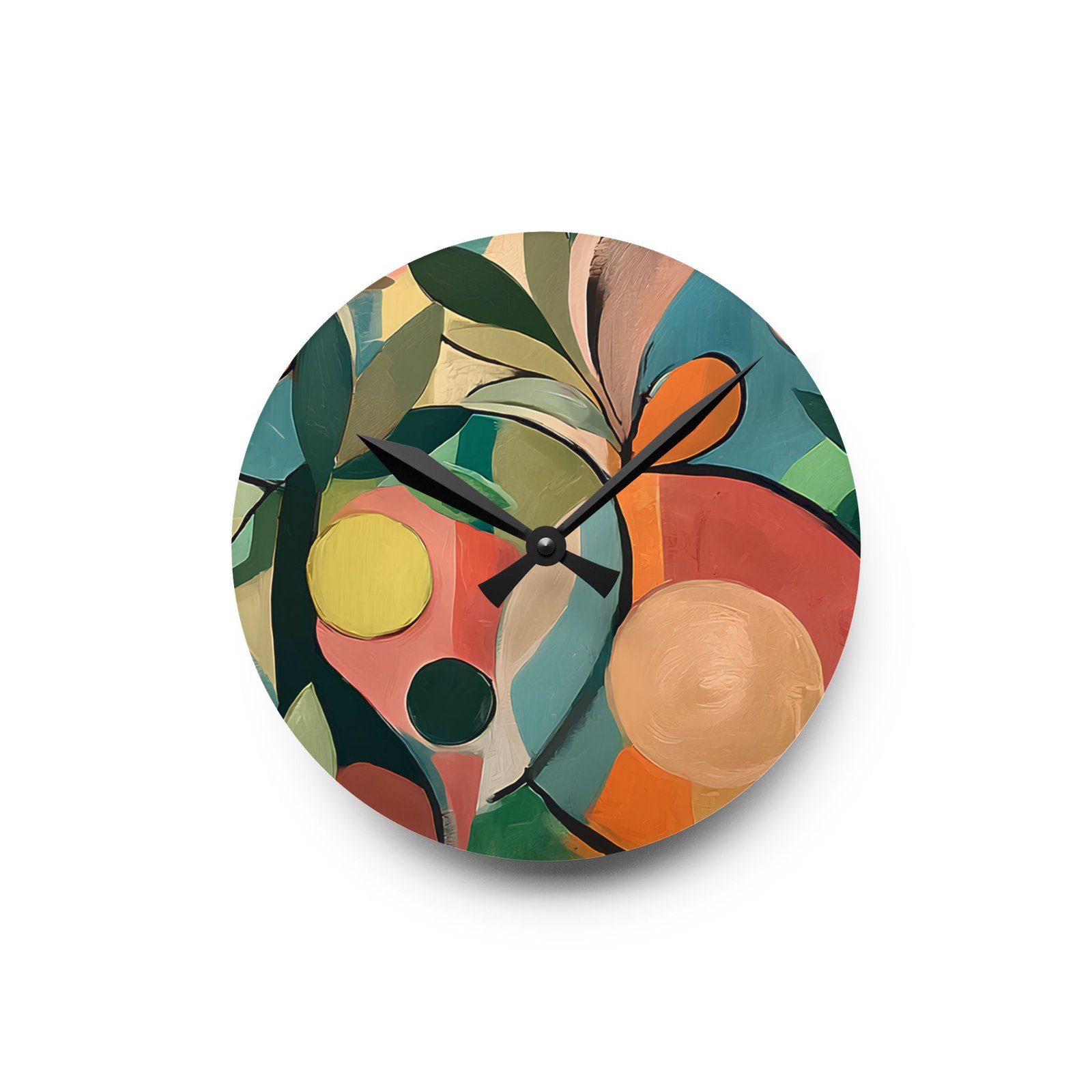 Colorful Abstract Acrylic Wall Clock, Modern Home Decor, Unique Gift for Art Lovers, Bohemian Style, Wall Art Clock