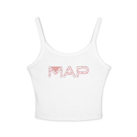 Women's Spaghetti Strap Tank Top with MAP Design - Casual Summer Top, Vacation Outfit, Gift Idea, Trendy Apparel, Everyday Wear