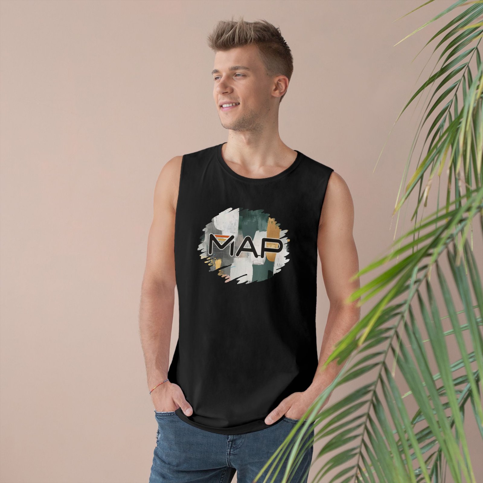 Unisex Barnard Tank Top with Unique MAP Design, Stylish Gym Wear, Casual Summer Top, Workout Tank, Gift for Fitness Enthusiasts - Image 7