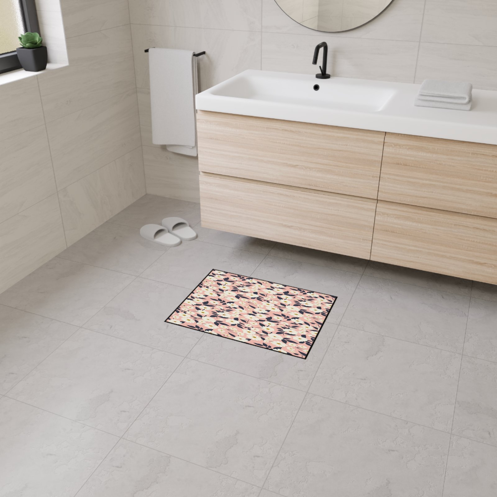 Floral Heavy Duty Floor Mat - Durable Area Rug, Stylish Non-Slip Mat, Home Decor, Gift for Housewarming, Kitchen Accessory - Image 15