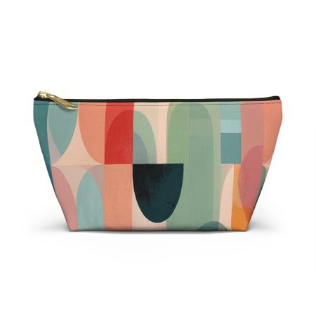 Colorful Geometric Accessory Pouch | Makeup Bag, Travel Organizer, Gift for Her, Trendy Cosmetic Case, Art-Inspired Storage