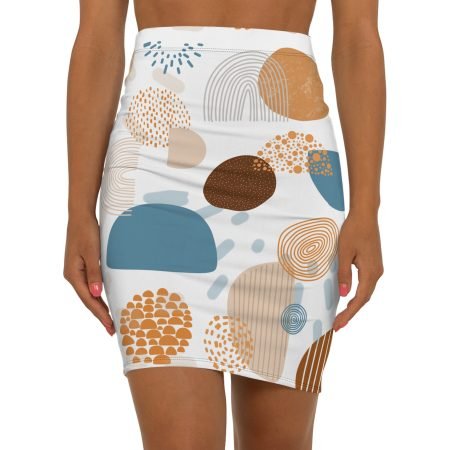 Stylish Women's Mid-Waist Pencil Skirt, AOP Abstract Print, Chic Office Wear, Casual Day Out, Fashionable Women’s Skirt, Gift for Her