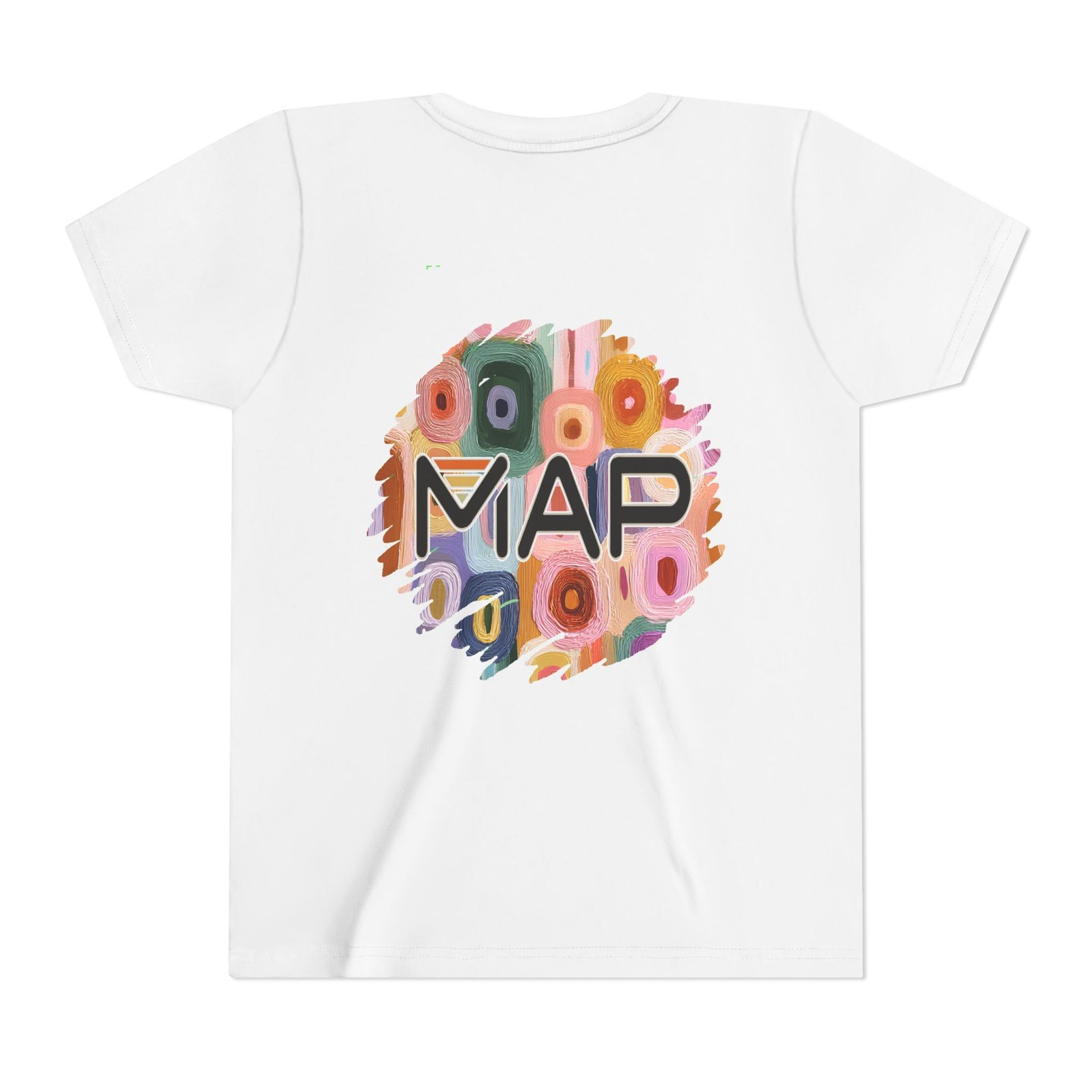 Colorful Map Youth Tee, Cute Kids T-Shirt, Playful Short Sleeve Shirt, Gift for Young Adventurers, Birthday Present, Summer Wear - Image 2