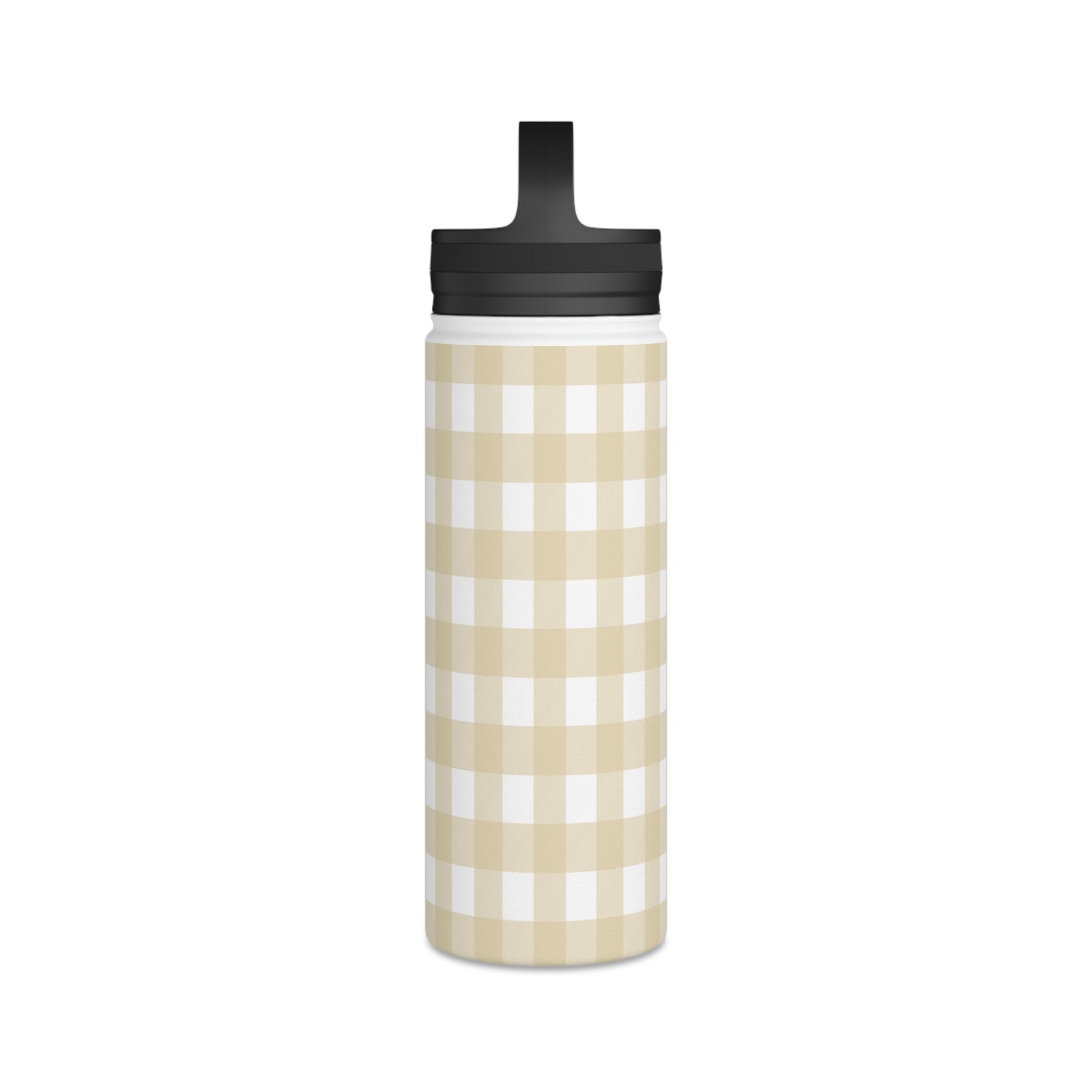 Chic Checked Stainless Steel Water Bottle, Gingham Design, Reusable Hydration Container, Eco-Friendly Gift, Outdoor Adventure Gear - Image 7