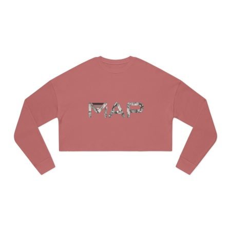 Stylish Women's Cropped Sweatshirt with MAP Design, Trendy Top for Casual Wear, Gift for Her, Autumn Fashion, Travel Lover's Apparel