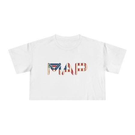Women's Crop Tee with MAP Design - Trendy, Casual Wear for Everyday Comfort, Ideal Gift for Travel Lovers, Festivals, Holidays, Summer Style