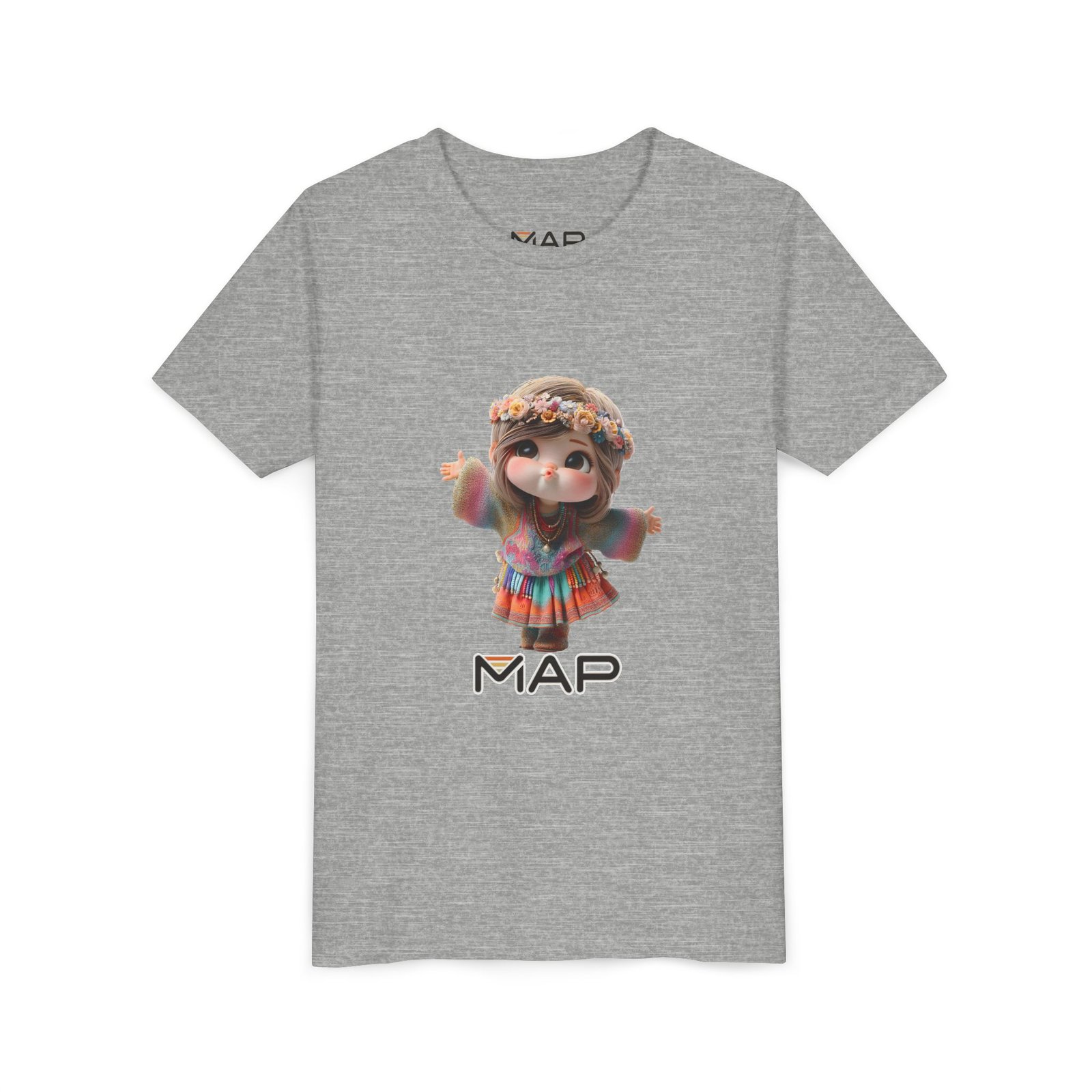 Youth Short Sleeve Tee with 'MAP' Graphic, Fun Kids Tee, Gift for Birthdays, Summer Wear, Festival Outfit, Playful Shirt - Image 35