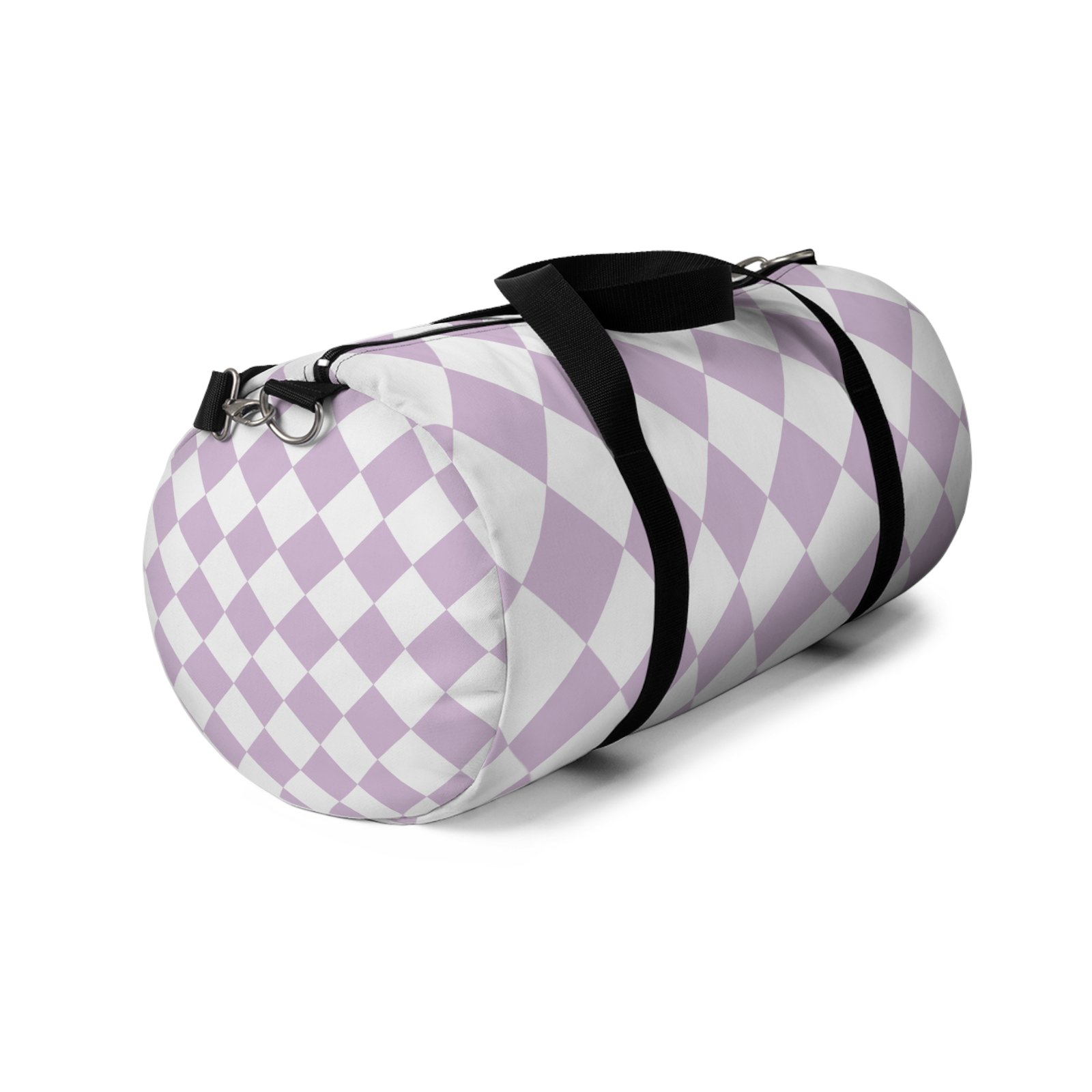 Chic Lavender Checkered Duffel Bag for Gym, Travel, Weekend Getaways, Stylish Storage, Fitness Fashion, Gift Idea - Image 3