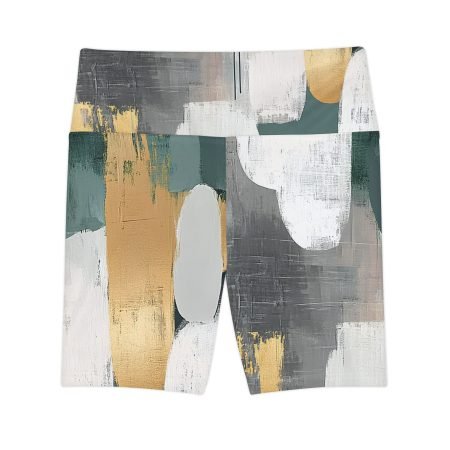 Chic Abstract Workout Shorts, Fitness Apparel, Trendy Gym Shorts, Activewear for Women, Perfect for Yoga and Running