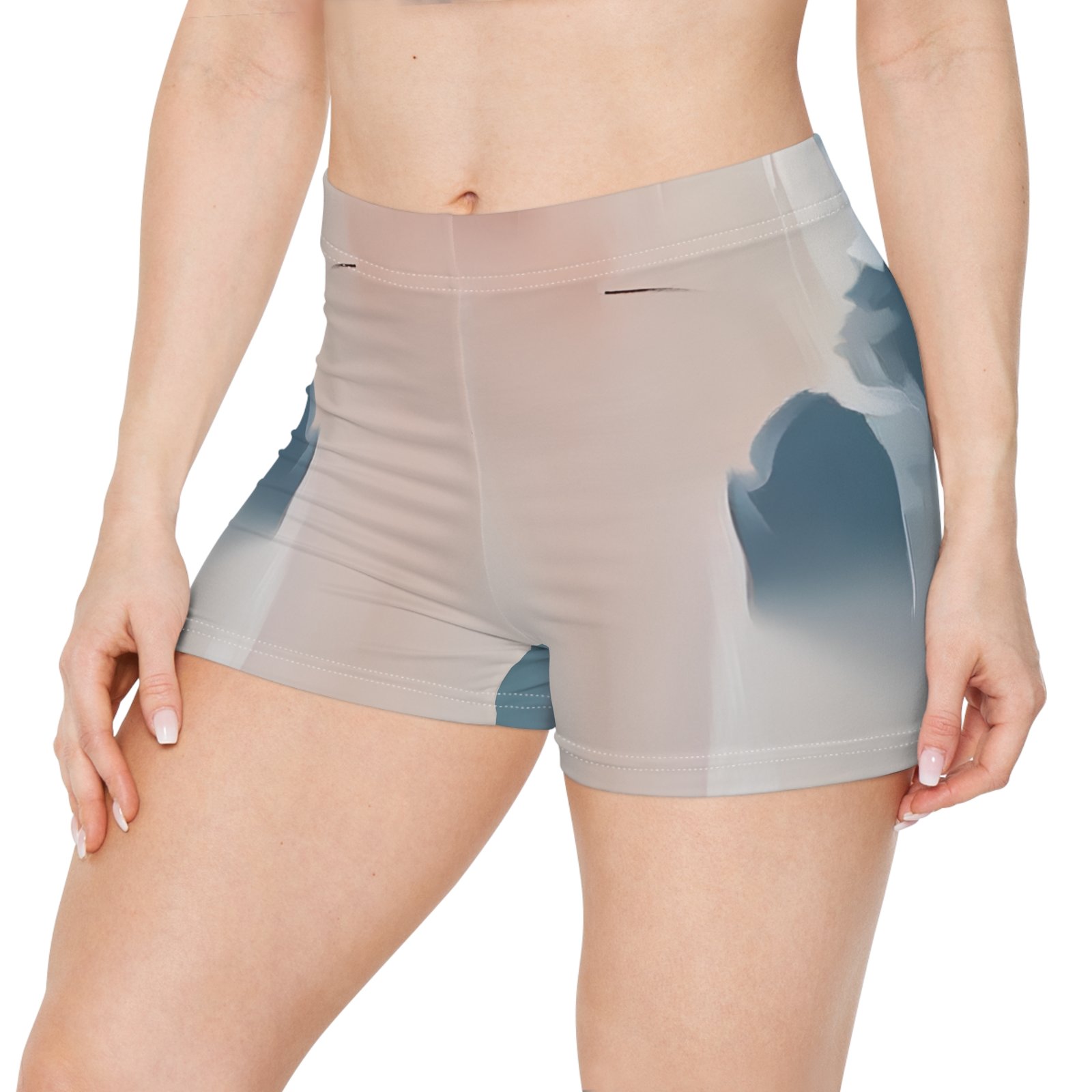 Artistic Women's Shorts, Trendy AOP Summer Wear, Beach Ready, Graphic Print Activewear, Comfortable Casual Style - Image 3