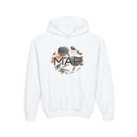 Youth Hooded Sweatshirt with Creative 'MAP' Design, Cozy Gift for Tweens, Casual Wear, Birthday Present, Youth Fashion, Adventure Ready
