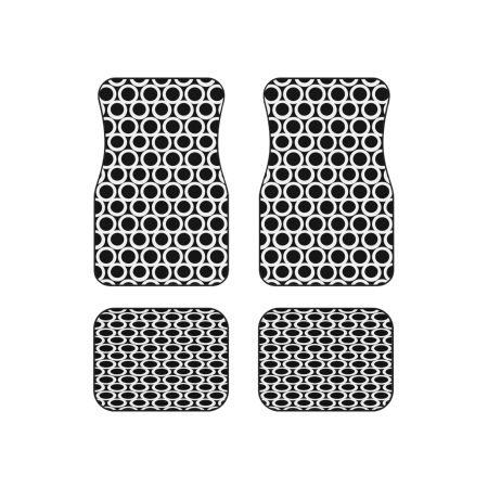 Stylish Car Mats (Set of 4) – Modern Design for Vehicle Interior, Custom Car Accessories, Rubber Floor Mats, Geometric Pattern, Black