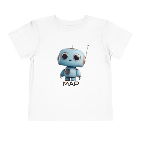 Cute Robot Toddler Tee with 'MAP' Design, Kids T-Shirt, Children’s Gift, Birthday Wear, Playtime Top, Unisex Apparel