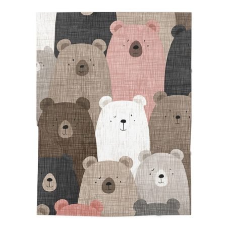 Cozy Bear Baby Swaddle Blanket, Soft Nursery Blanket, Baby Shower Gift, Newborn Swaddle, Cute Animal Blanket