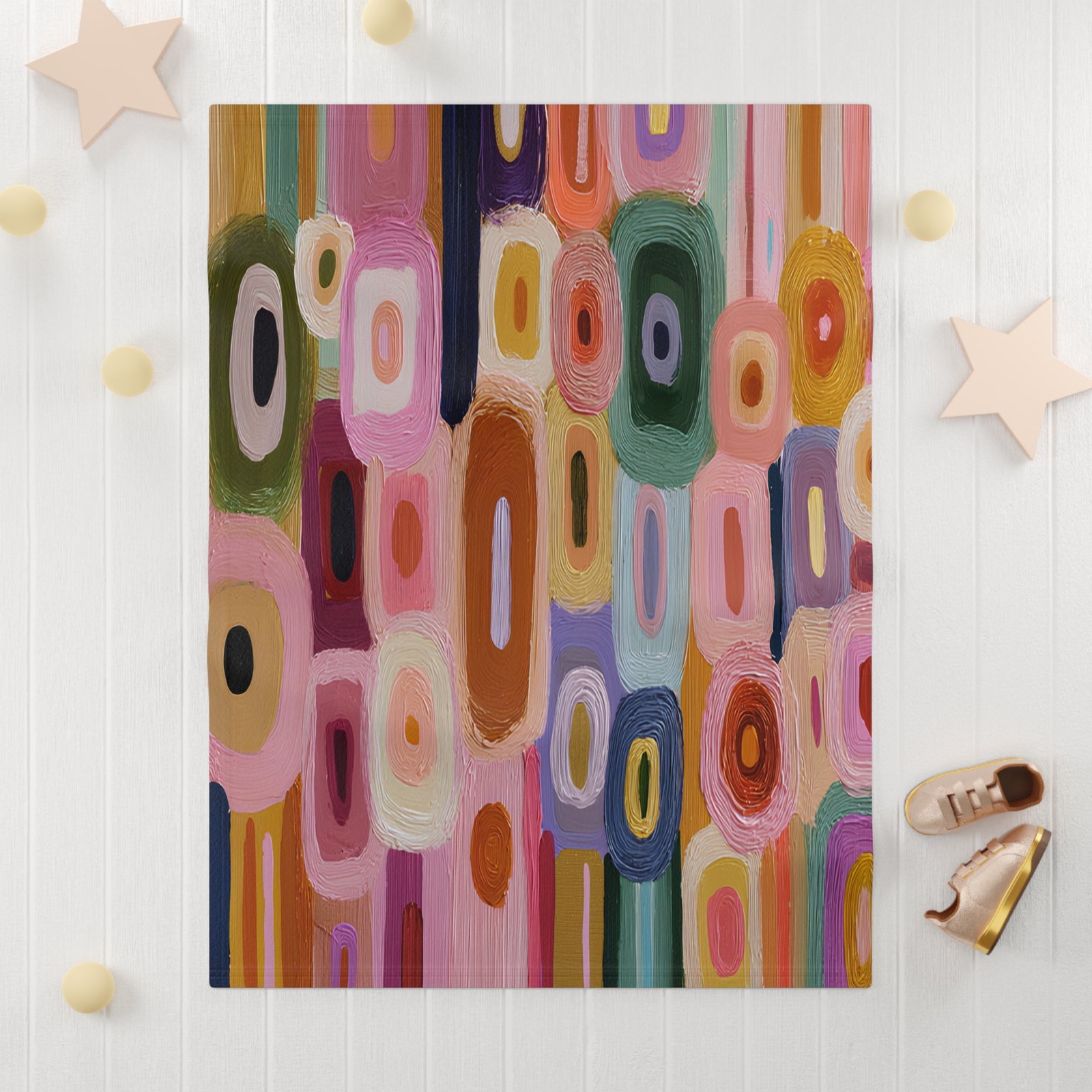 Soft Fleece Baby Blanket, Colorful Nursery Decor, Baby Shower Gift, Cozy Infant Blanket, Playtime Comfort, Modern Baby Bedding - Image 3