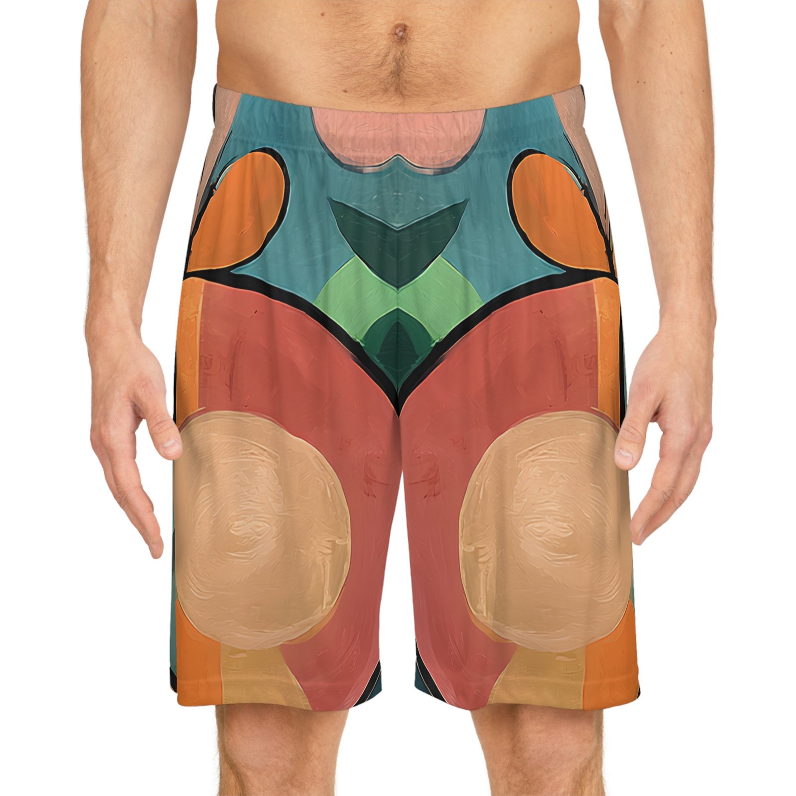 Colorful Abstract Basketball Shorts, Trendy Activewear for Sports Lovers, Casual Wear, Gift for Athletes, Summer Fashion - Image 3