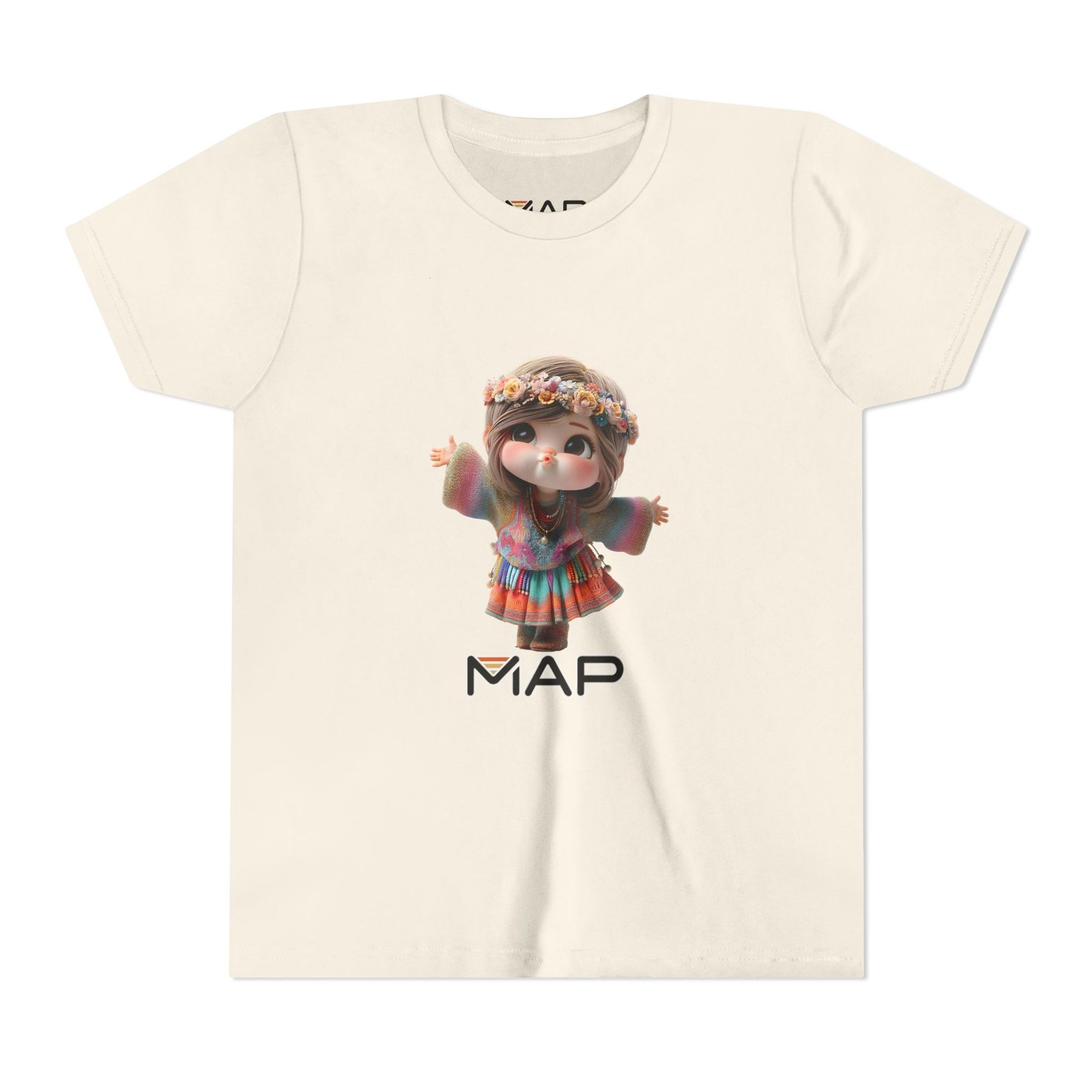 Youth Short Sleeve Tee with 'MAP' Graphic, Fun Kids Tee, Gift for Birthdays, Summer Wear, Festival Outfit, Playful Shirt - Image 17