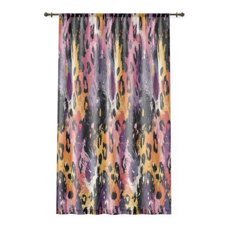 Wild Aesthetic Window Curtain, Boho Home Decor, Colorful Privacy Panels, Animal Print Drapes, Trendy Living Room Accessories