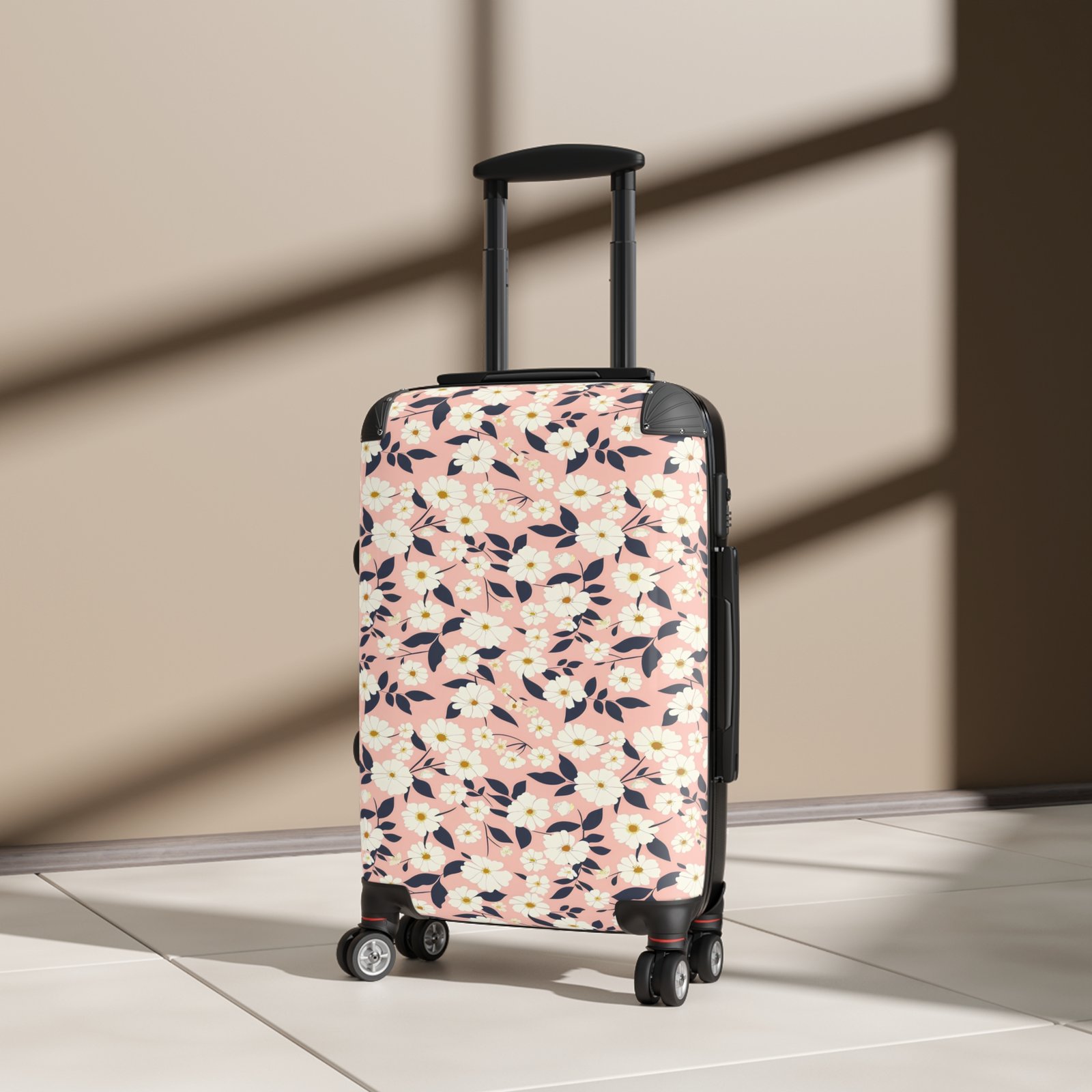 Flower Print Suitcase - Stylish Luggage for Traveling, Floral Luggage Case, Travel Accessory, Vacation Bag, Perfect for Holiday Trips - Image 4