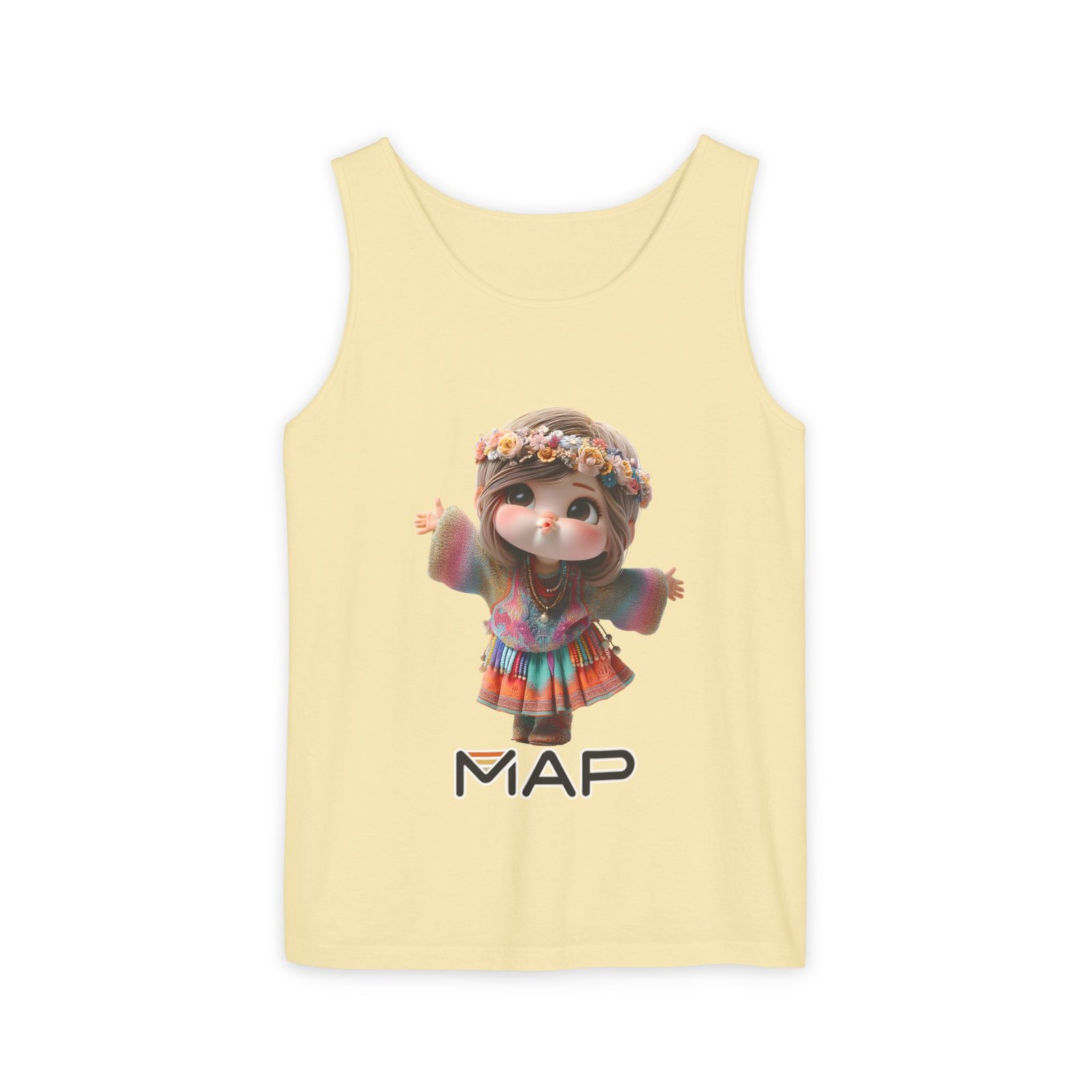 Vibrant Graphic Tank Top with MAP Design, Casual Summer Wear, Gift for Music Lovers, Festival Outfits, Feminine Style - Image 25
