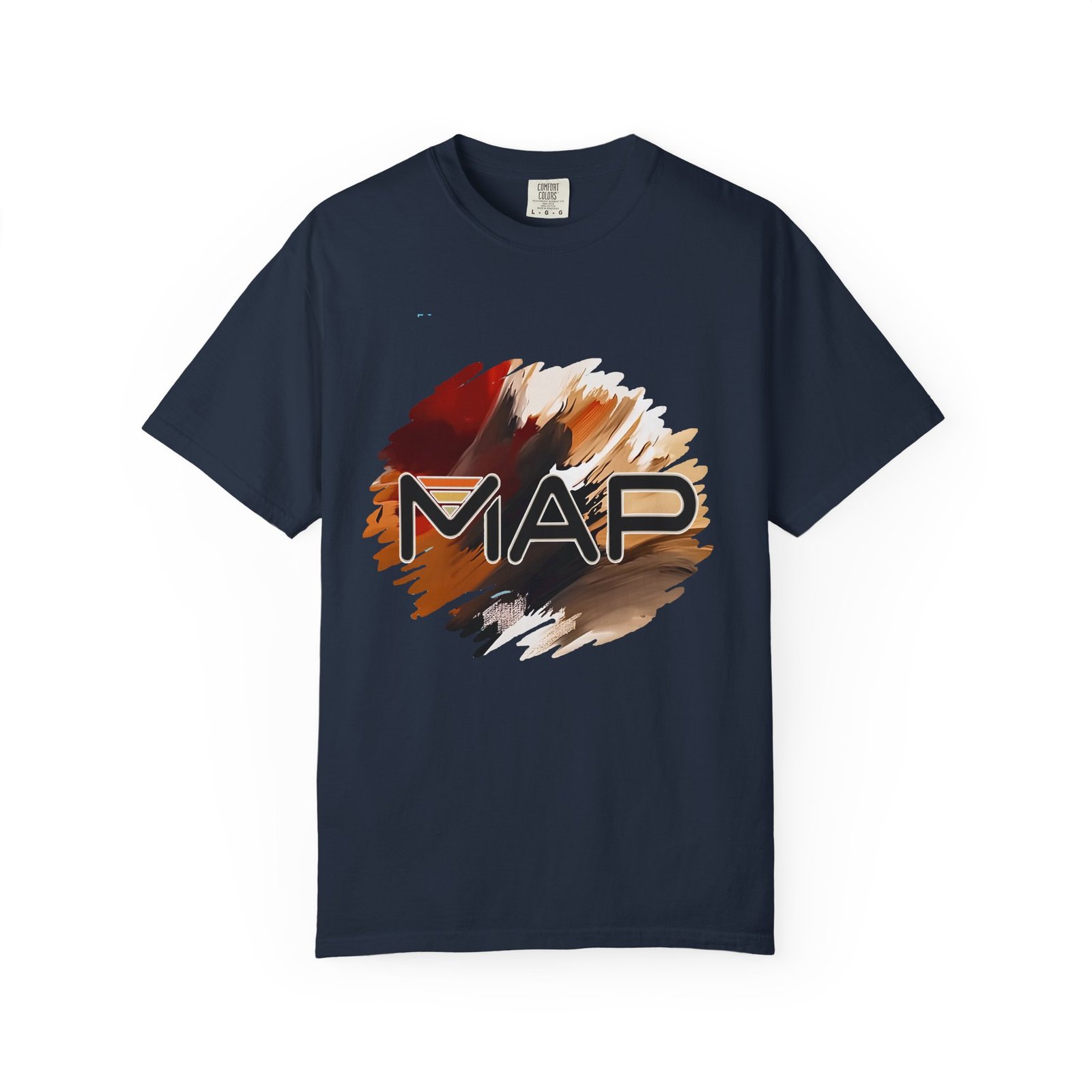 Garment-Dyed T-Shirt with Abstract Map Design, Casual Tee for Travel Lovers, Unisex Fashion, Perfect Gift for Adventurers, Graphic Tee - Image 45