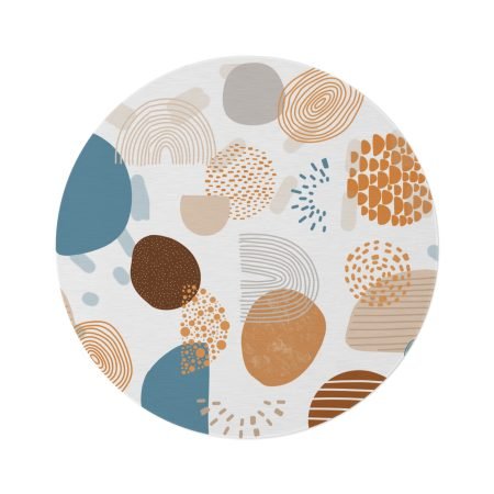 Modern Round Rug for Cozy Home Decor, Geometric Soft Floor Mat, Boho Area Rug, Living Room Accent, Gift for Housewarming