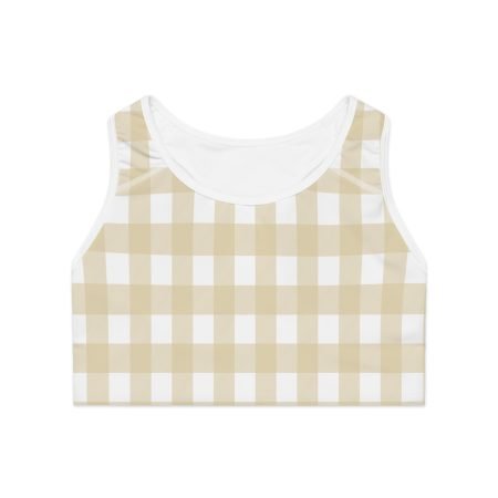 Chic Gingham Sports Bra, Workout Top, Activewear, Gym Clothes, Casual Fitness Bralette, Everyday Use