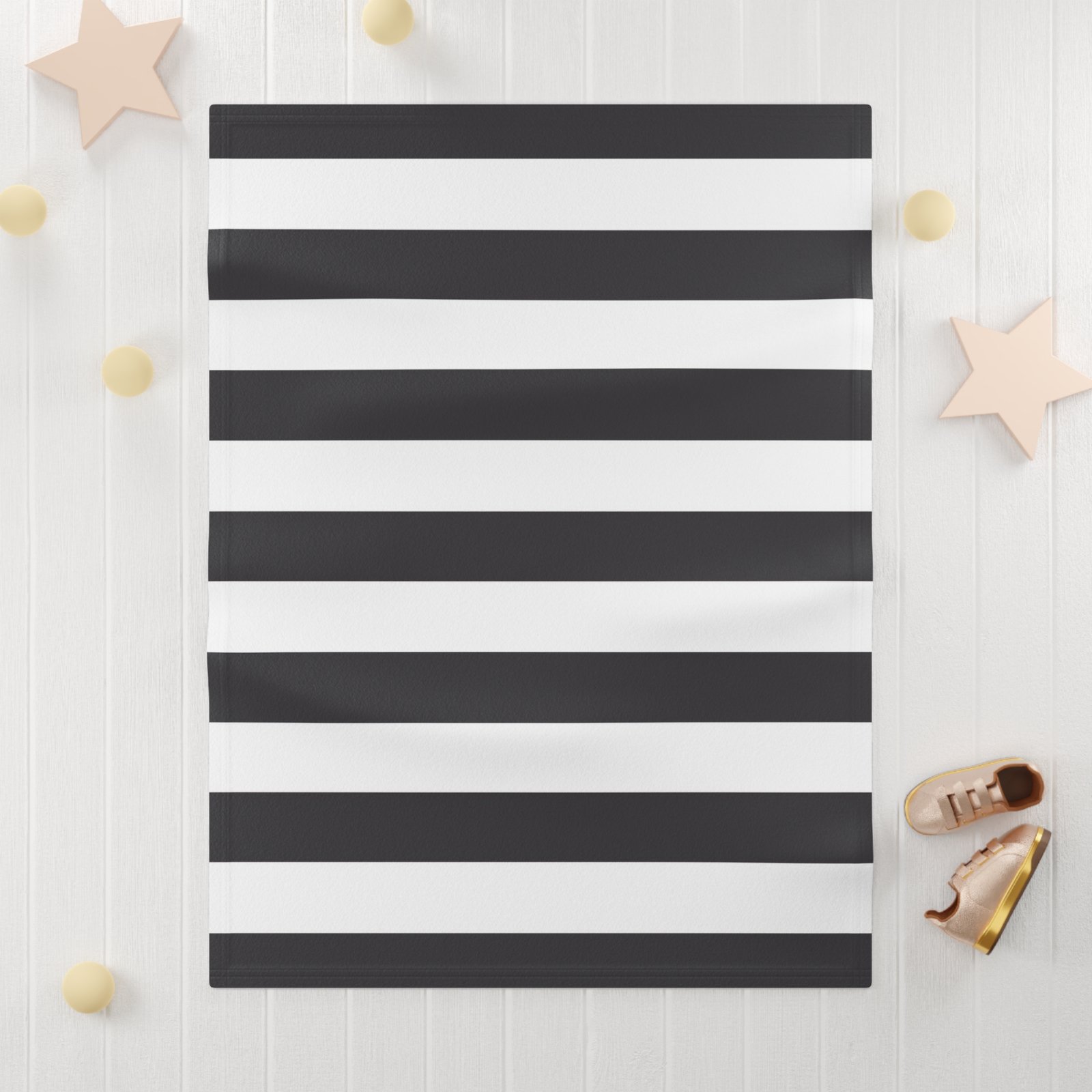 Chic Monochrome Soft Fleece Baby Blanket, Nursery Decor, Ideal Baby Shower Gift, Cozy Baby Blanket, Modern Striped Blanket - Image 3