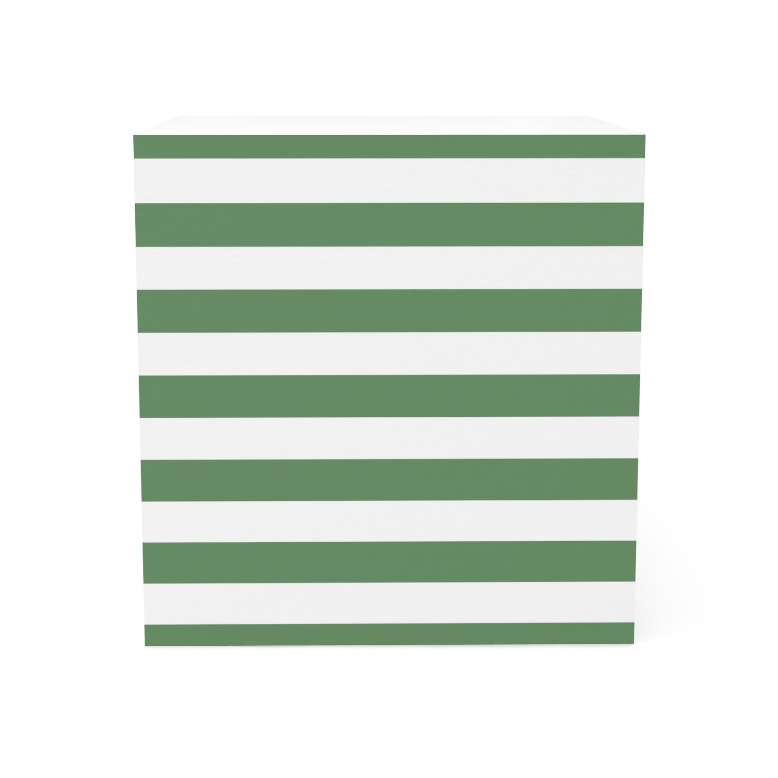 Striped Note Cube for Organization, Green and White Sticky Notes, Office Supplies, Gift for Writers, School Essentials, Desk Decor