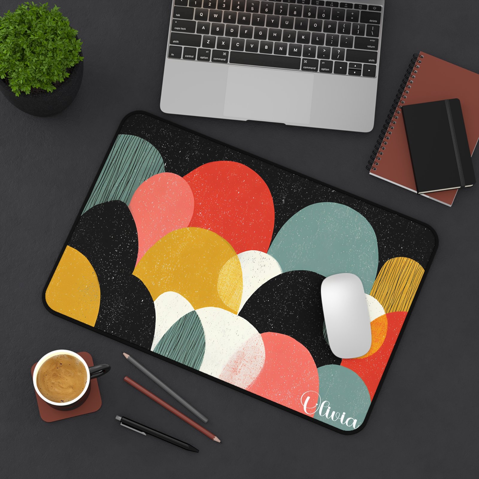 Modern Abstract Desk Mat, Stylish Workspace Decor, Unique Mouse Pad, Office Accessory, Gift for Home Office - Image 4