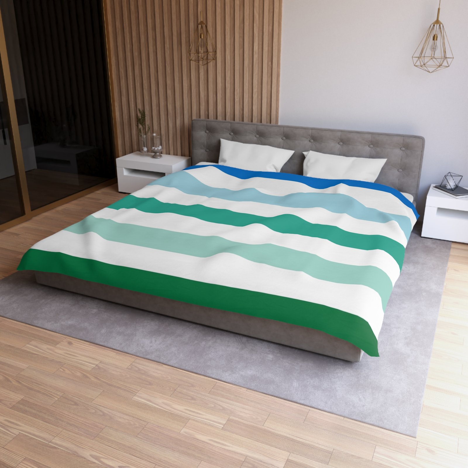 Coastal Striped Microfiber Duvet Cover | Soft Bedding for Beach Lovers | Summer Home Decor | Gift for Coastal Home | Bed Linens - Image 18