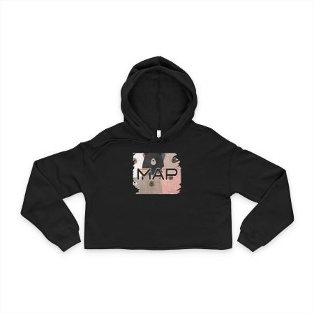 Stylish Women's Cropped Hoodie with Abstract Map Design, Trendy Hoodie, Casual Wear, Spring Fashion, Unique Gift Idea, Cozy Layering