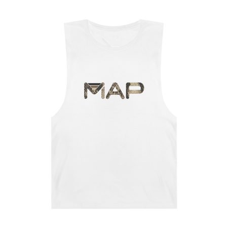 Stylish Unisex Tank Top with Sequined MAP Design, Casual Summer Apparel, Perfect for Workout, Festivals, Fashion Lovers