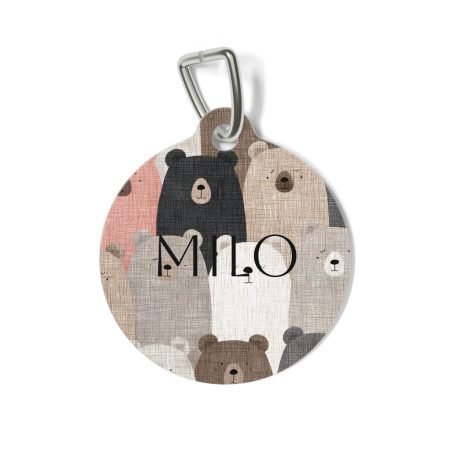 Cute Bear Design Pet Tag, Custom Pet ID Tag, Dog Tag, Cat Tag, Pet Accessories, Gift for Pet Lovers, Animal Lover Gift