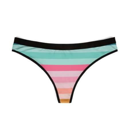 Colorful Striped Women's Thongs, Comfortable Lingerie, Trendy Underwear for Spring, Birthday Gifts, Beachwear Essentials, Daily Wear