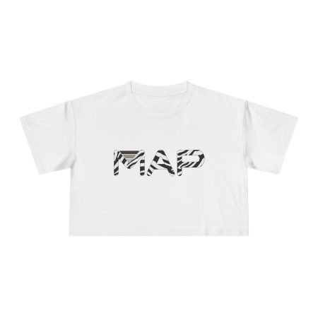Stylish Women's Crop Tee with 'MAP' Design, Casual Summer Top, Trendy Gift for Travel Lovers, Festival Wear, Everyday Fashion