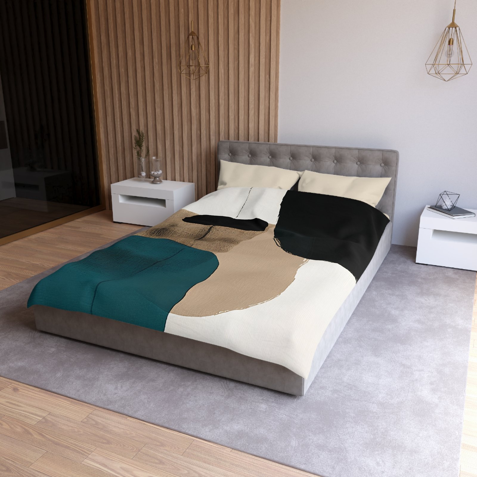 Abstract Art Microfiber Duvet Cover | Modern Home Decor, Cozy Bedding, Bedroom Makeover, Stylish Gift, Minimalist Comfort - Image 3