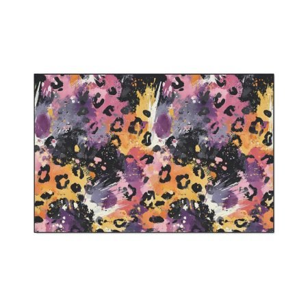 Vibrant Leopard Print Floor Mat | Heavy Duty Door Mat, Entryway Rug, Home Decor, Kitchen Mat, Animal Print Decor