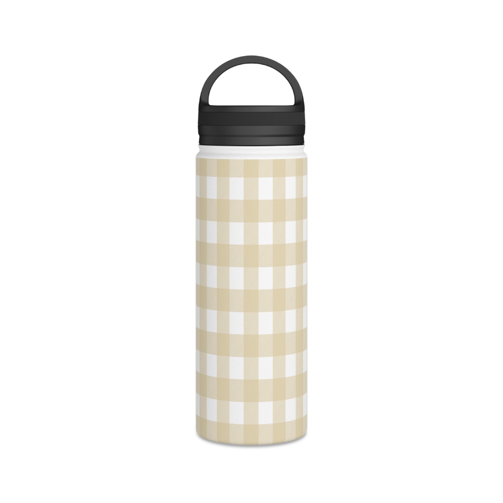 Chic Checked Stainless Steel Water Bottle, Gingham Design, Reusable Hydration Container, Eco-Friendly Gift, Outdoor Adventure Gear - Image 5