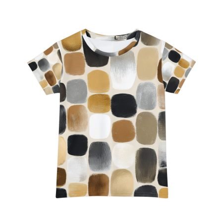 Chic Abstract Women's Tee - Stylish Short Sleeve Shirt, Modern Art Top, Casual Fashion, Unique Gift, Summer Outing Wear